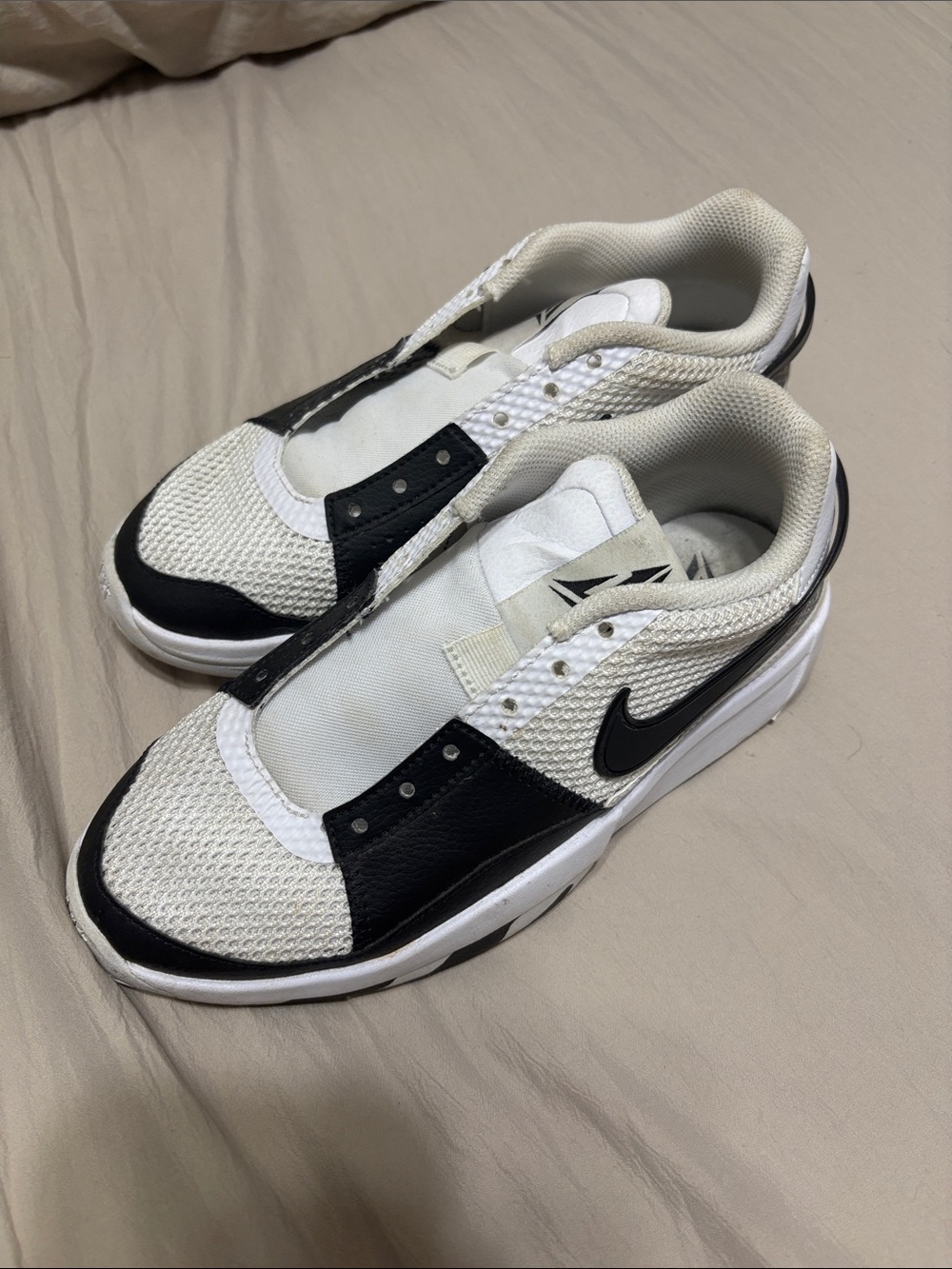 Nike Black and White Low-Top Mesh Sneakers
